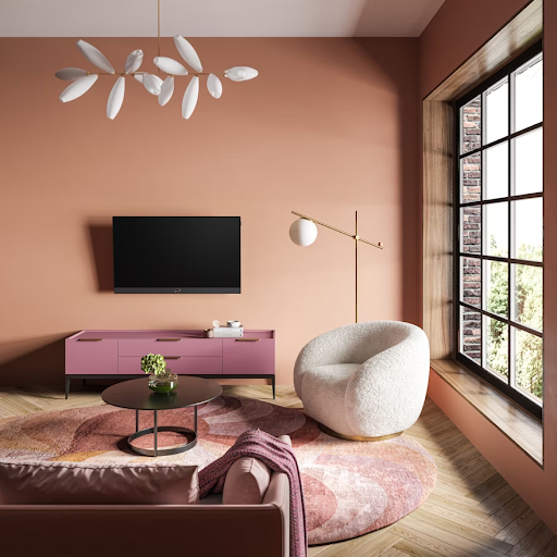 How To Make Small Living Rooms Look Bigger With a Peach Colour Scheme
