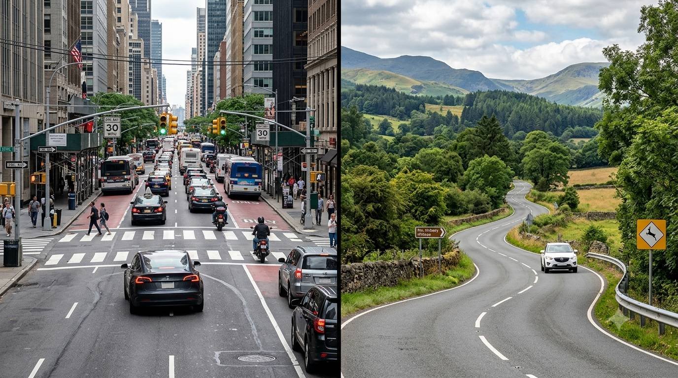 Urban vs. Rural Road Safety: Navigating Unique Driving Risks